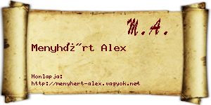Menyhért Alex névjegykártya