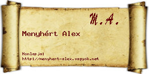 Menyhért Alex névjegykártya